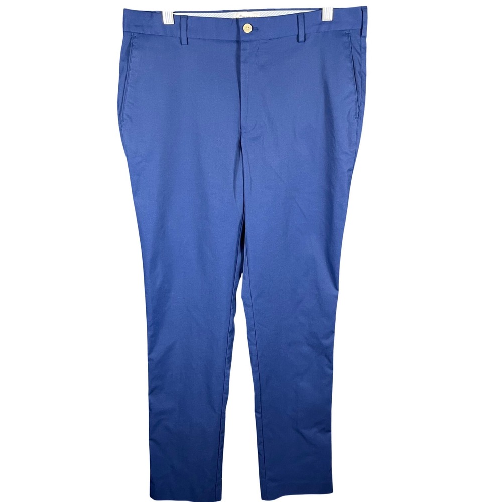 Peter Millar Performance Pants Mens 34x33 Blue EB66 Straight Leg Golf Trousers